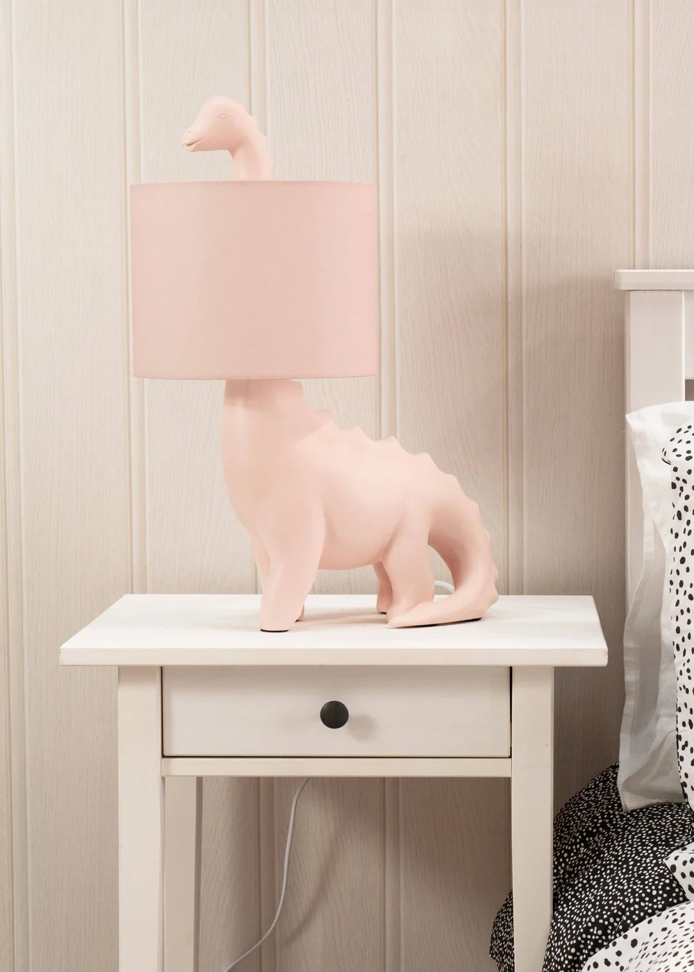 ValueLights Dinosaur Painted Pink Table Lamp with Golfball - One Size Image 1