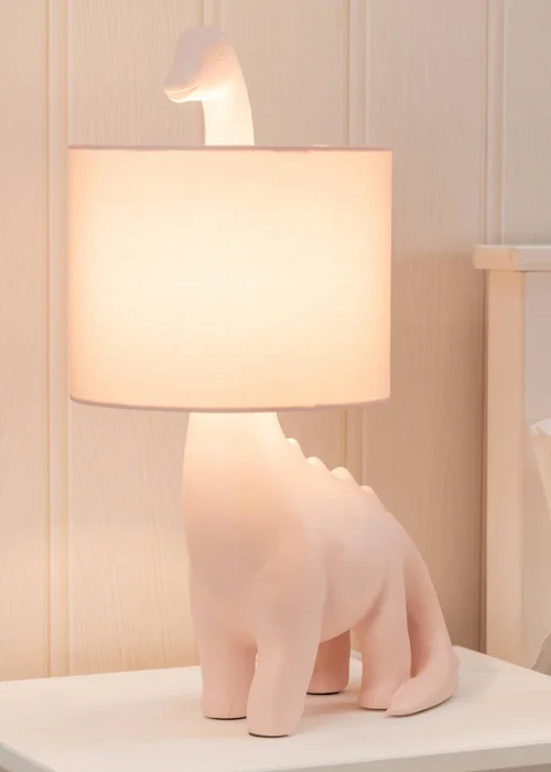 ValueLights Dinosaur Painted Pink Table Lamp with Golfball - One Size Image 3