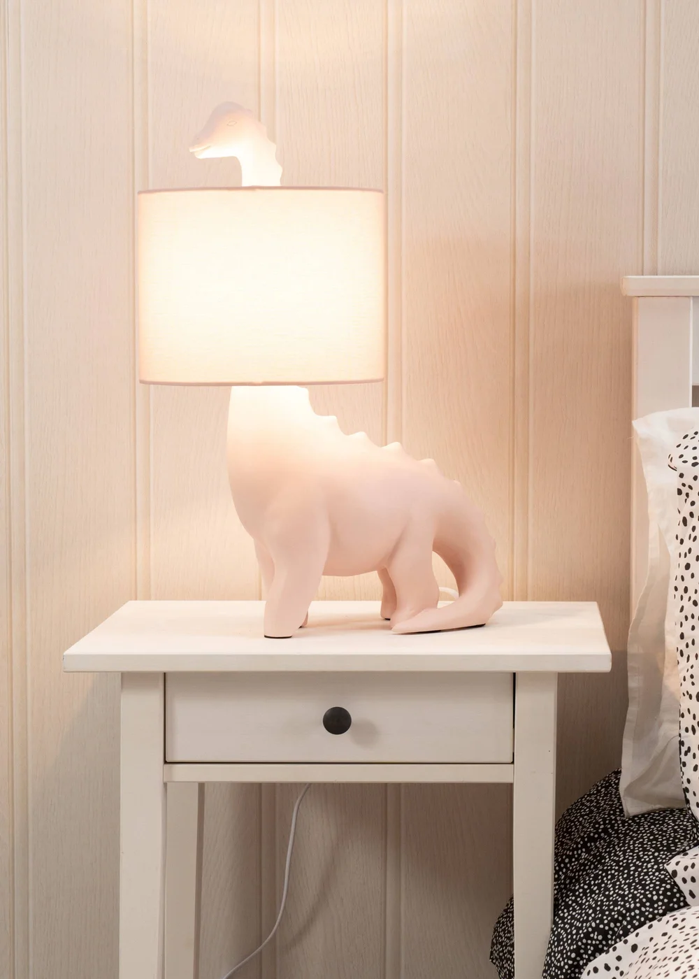 ValueLights Dinosaur Painted Pink Table Lamp with Golfball - One Size Image 2