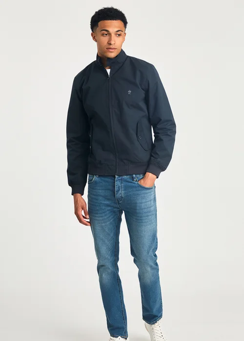 French Connection Navy Funnel Neck Harrington Jacket - M Image 3