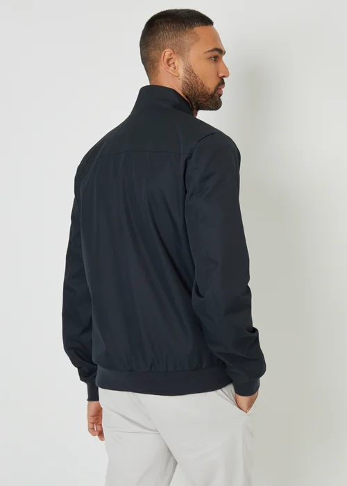 Threadbare Navy Patch Pocket Funnel Neck Harrington Style Jacket - S Image 2