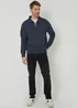 Threadbare Navy Quarter Zip Collared Sweatshirt - L Image 3