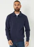 Threadbare Navy Quarter Zip Collared Sweatshirt - L Image 5