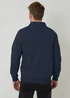 Threadbare Navy Quarter Zip Collared Sweatshirt - L Image 2