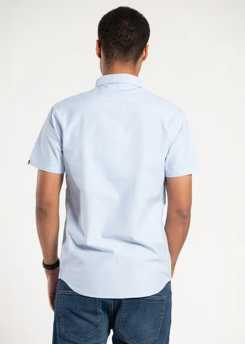 Tokyo Laundry Light Blue Cotton Short Sleeved Button-Up Oxford Shirt - Small Image 3