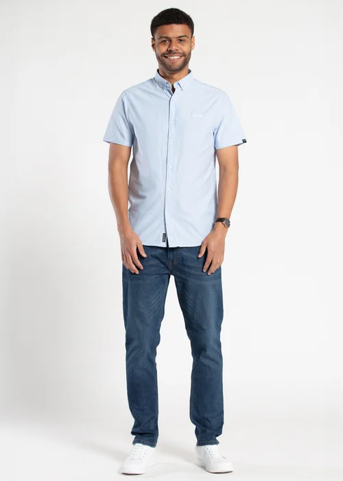 Tokyo Laundry Light Blue Cotton Short Sleeved Button-Up Oxford Shirt - Small Image 4