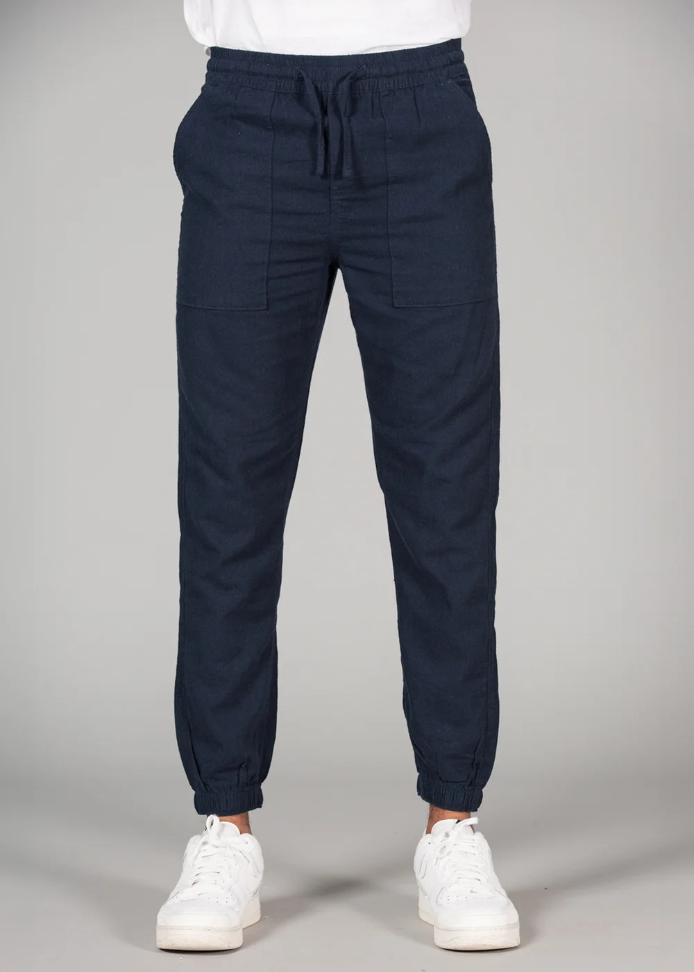 Tokyo Laundry Navy Linen Blend Classic Fit Trousers - XL Image 1