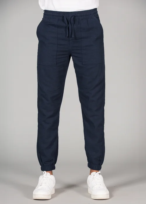 Tokyo Laundry Navy Linen Blend Classic Fit Trousers - XL Image 1