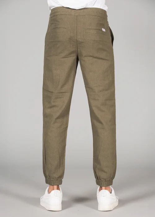 Tokyo Laundry Olive Linen Blend Classic Fit Trousers - XL Image 2