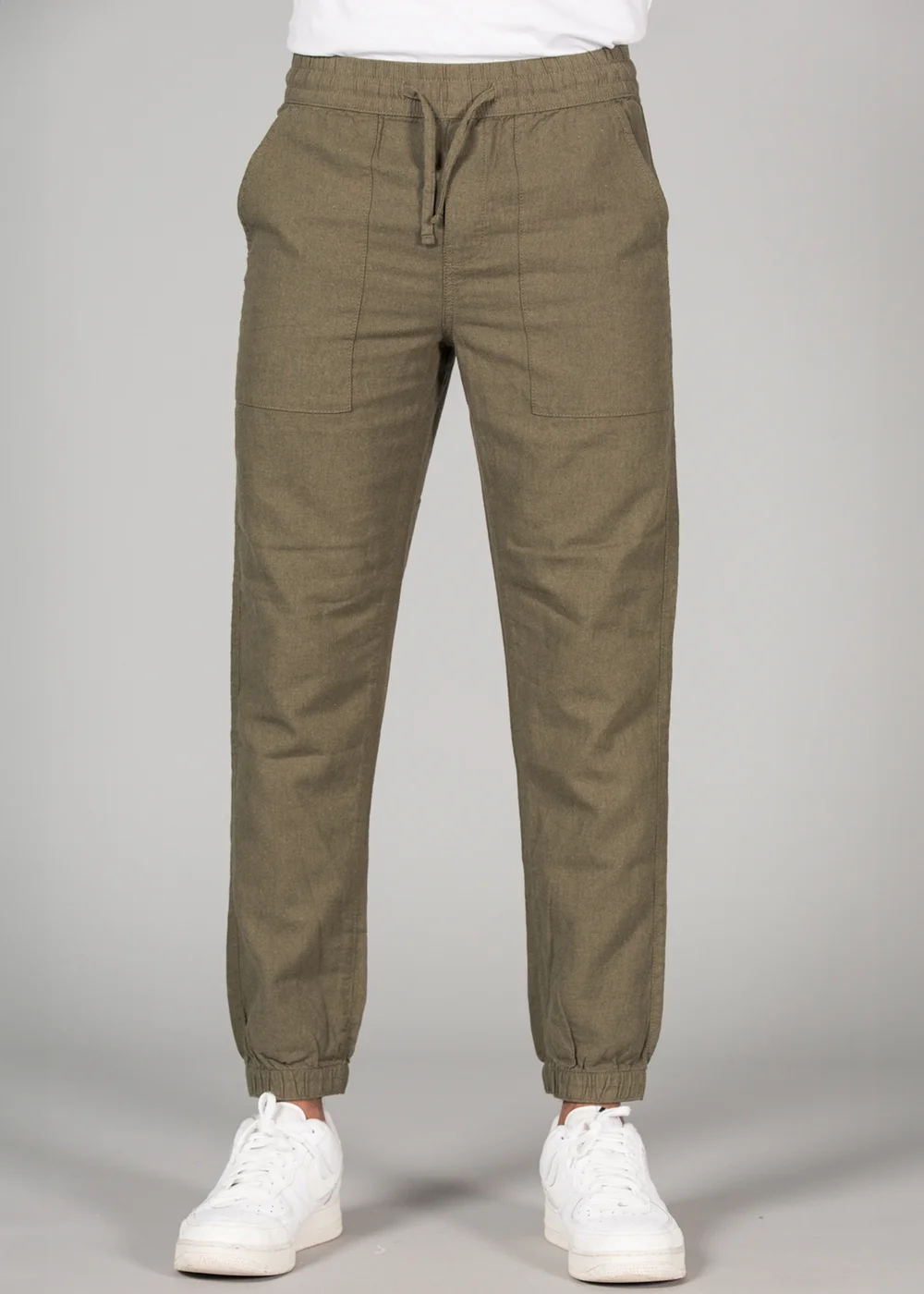 Tokyo Laundry Olive Linen Blend Classic Fit Trousers - XL Image 1
