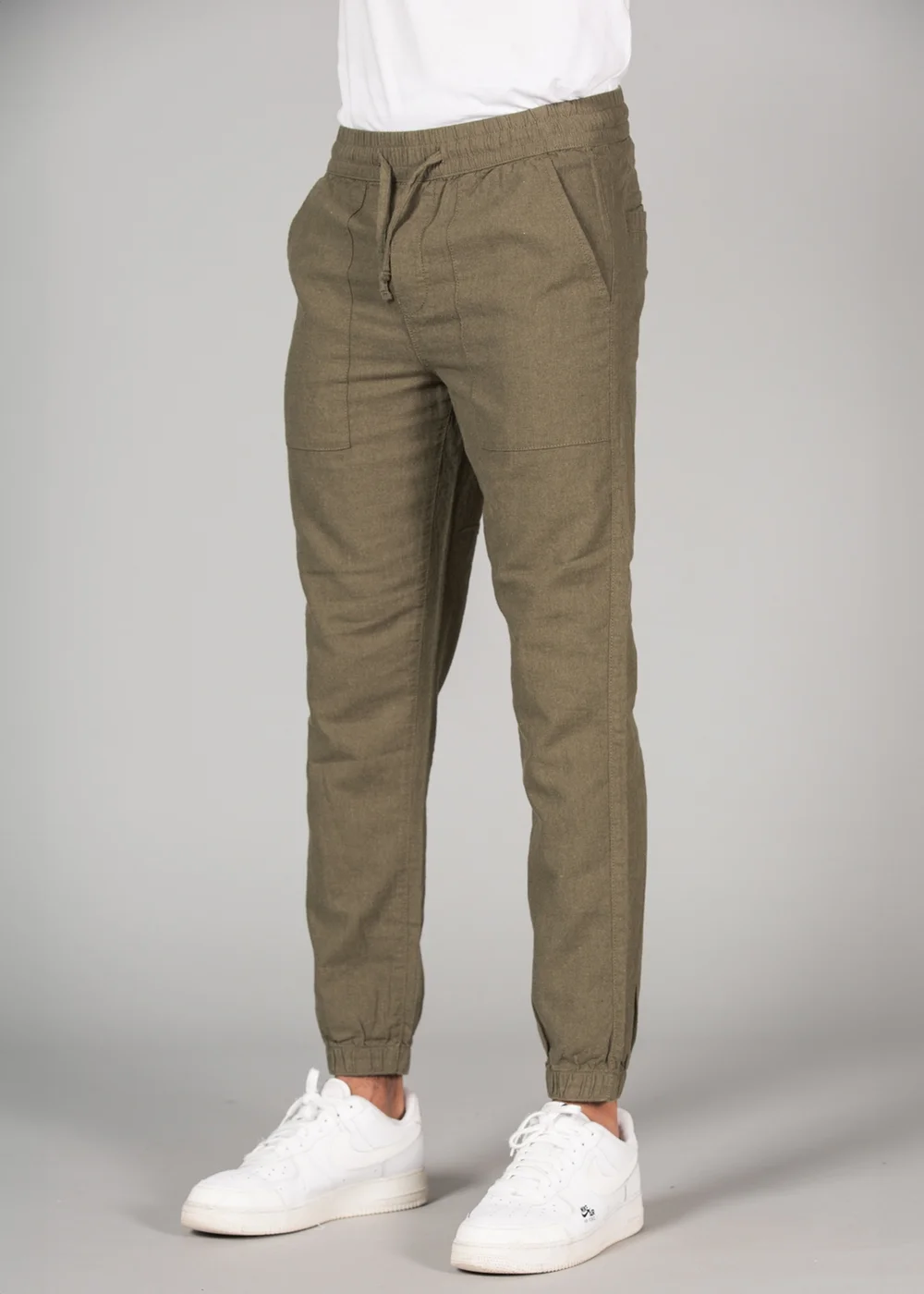 Tokyo Laundry Olive Linen Blend Classic Fit Trousers - XL Image 4