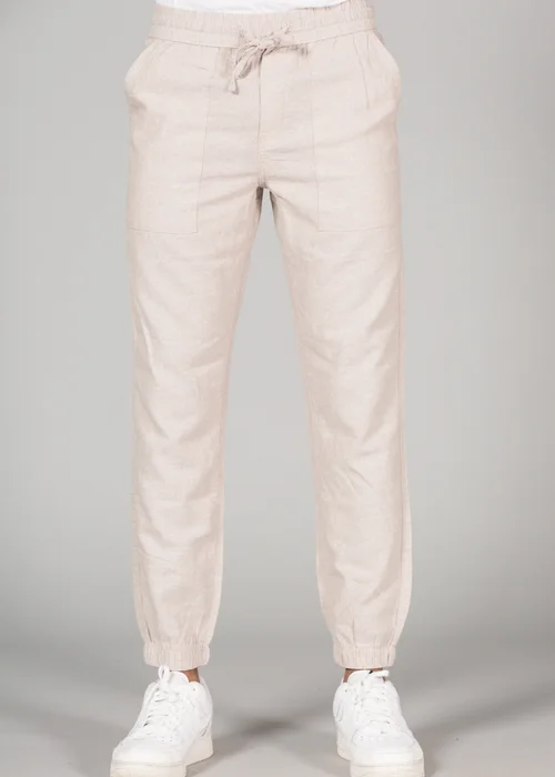 Tokyo Laundry Beige Linen Blend Classic Fit Trousers - 2XL Image 1