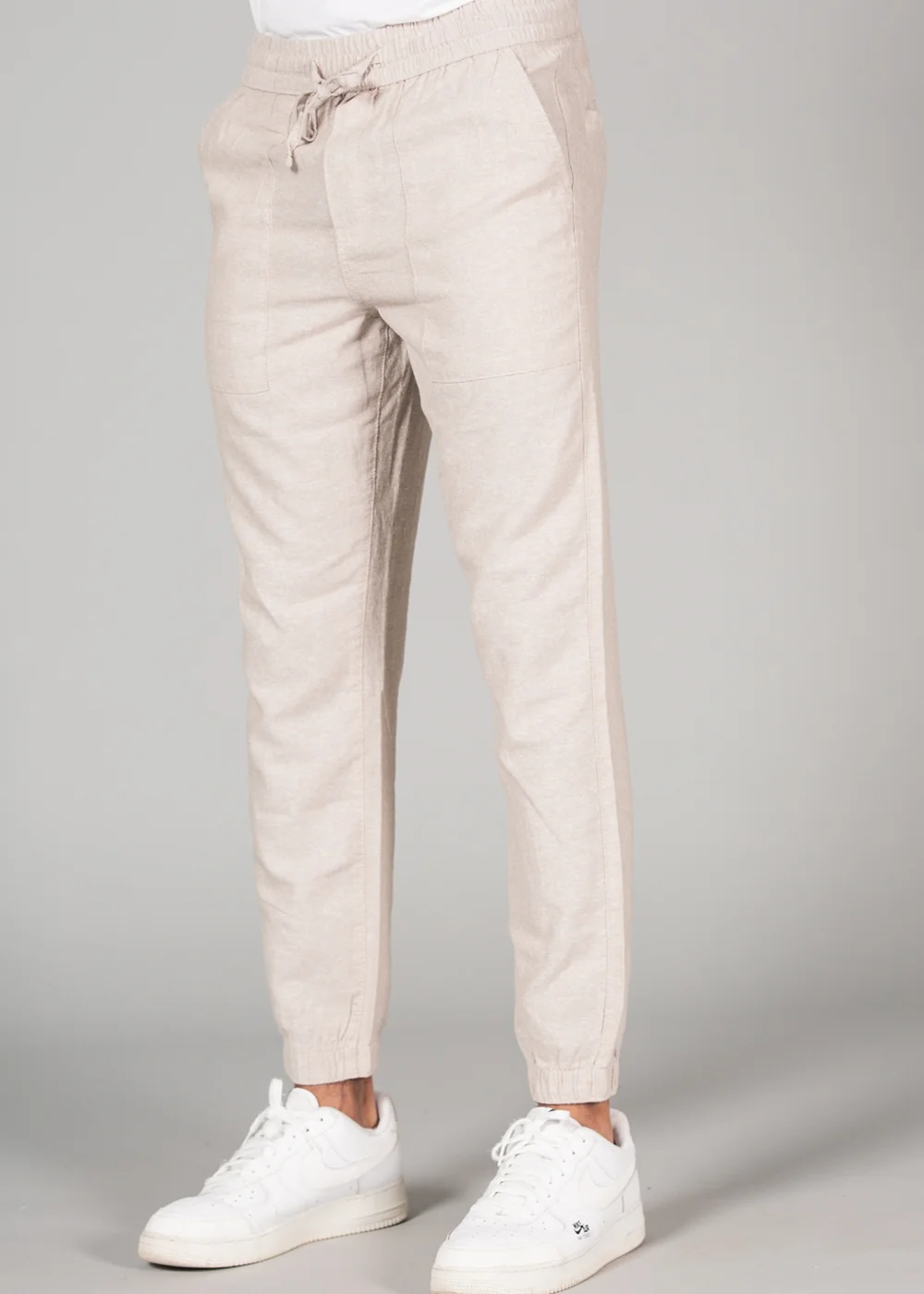 Tokyo Laundry Beige Linen Blend Classic Fit Trousers - 2XL Image 3