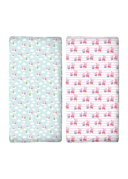 Peppa Pig Pink Lullabies Cot Bed Fitted Sheet Set of 2 - One Size Image 1