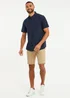 Threadbare Navy Dragon Cotton-Linen Blend Short-Sleeve Shirt - XL Image 3