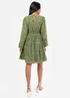 Lovedrobe Khaki Long Sleeve Floral Burn Out Mini Dress - 26 Image 2