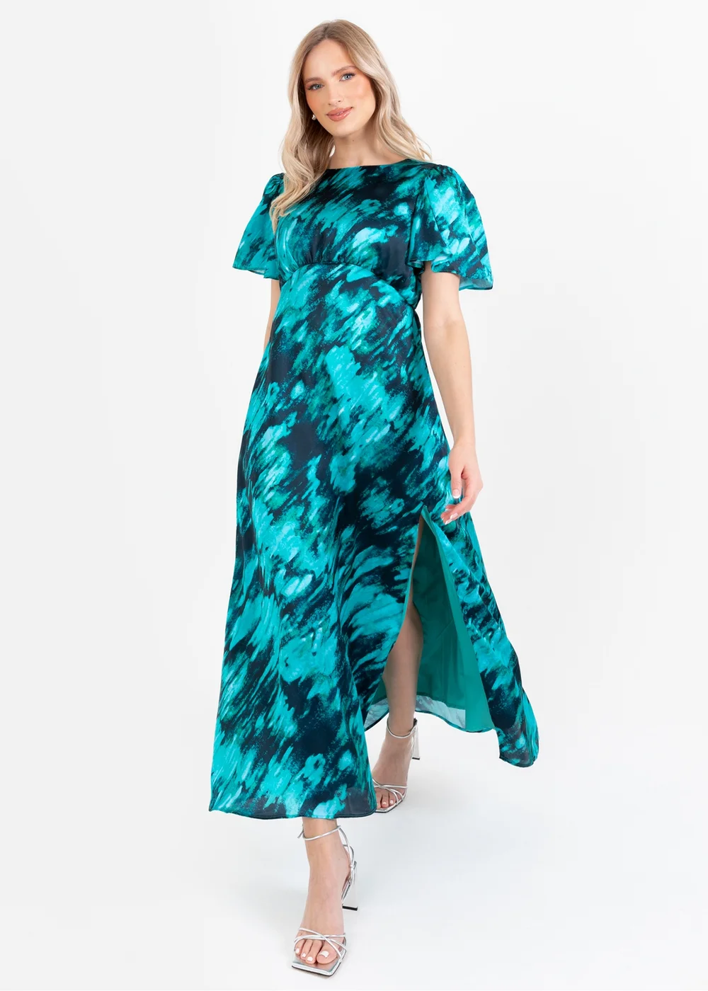 Lovedrobe Multi Marble Effect Short Sleeve Midi Dress - 22 Image 1