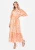 Lovedrobe Orange Kimono Sleeve Faux Wrap Midaxi Dress - 22 Image 1