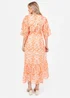 Lovedrobe Orange Kimono Sleeve Faux Wrap Midaxi Dress - 22 Image 2