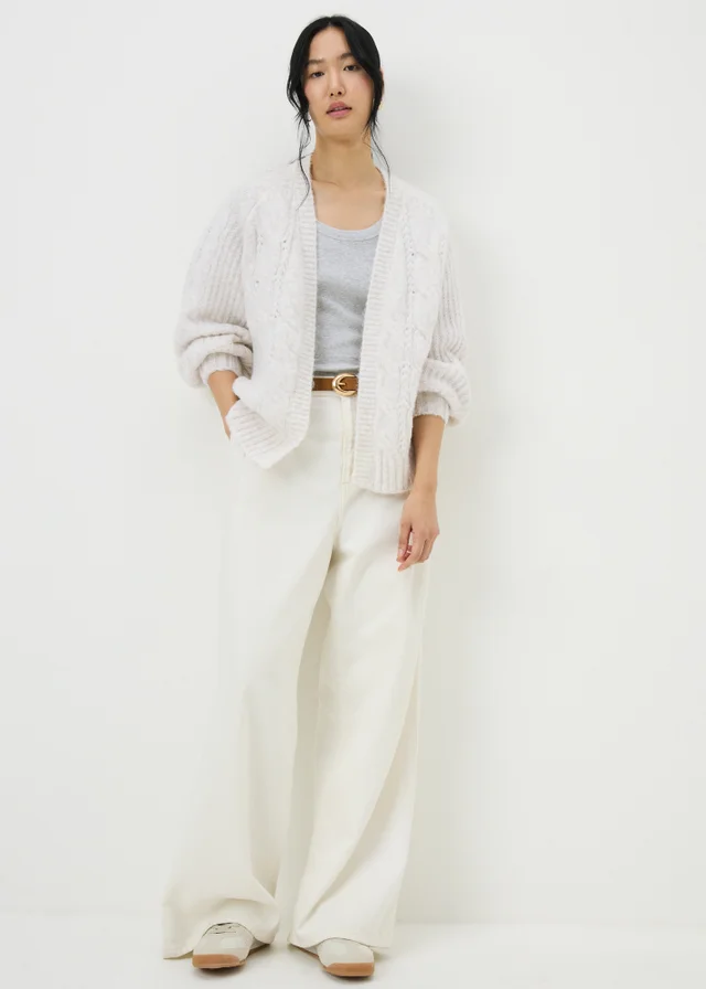 Oatmeal Cable Knit Cardigan