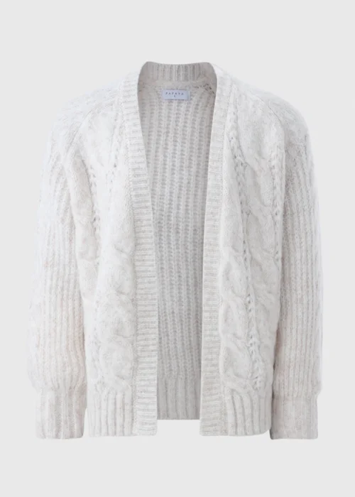 Oatmeal Cable Knit Cardigan - XXXL Image 3