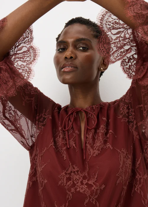 Pink Lace Frill Blouse - Size 22 Image 2