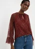 Pink Lace Frill Blouse - Size 22 Image 1