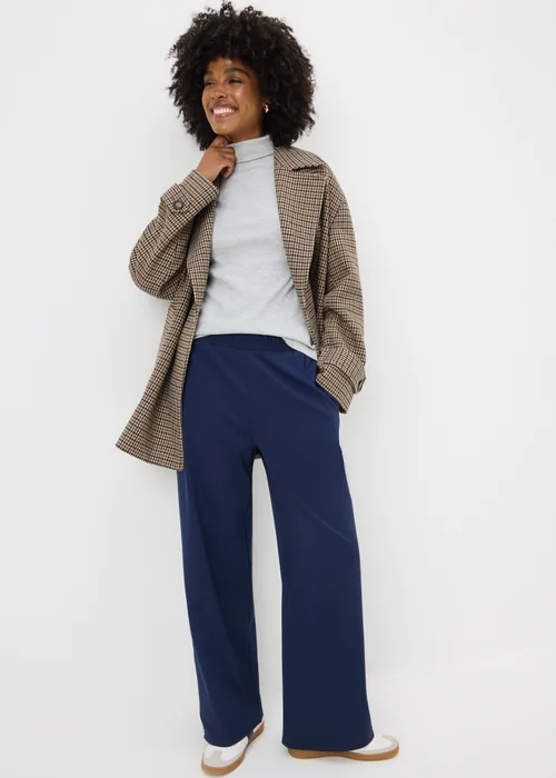 Grey Roll Neck Ribbed Top - Size 12 Image 2