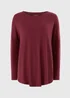 Burgundy Relaxed Long Sleeve Top - Extra Large Image 4