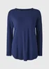Navy Relaxed Fit Long Sleeve Top - Small Image 4