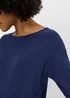 Navy Relaxed Fit Long Sleeve Top - Small Image 3
