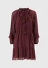 Et Vous Burgundy Frill Sleeve Boho Mini Dress - 14 Image 4