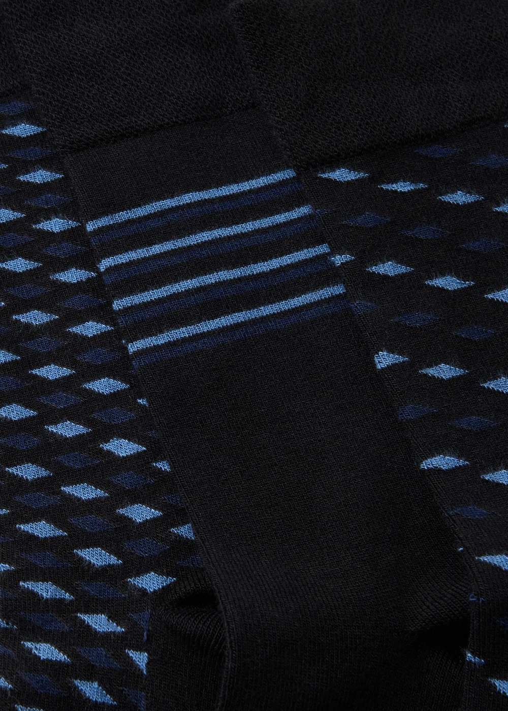 3 Pack Blue Modal Paterned Socks - Sizes 6 - 8.5 Image 2