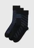 3 Pack Blue Modal Paterned Socks - Sizes 6 - 8.5 Image 1