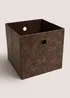 Brown Faux Leather Storage Box Image 1