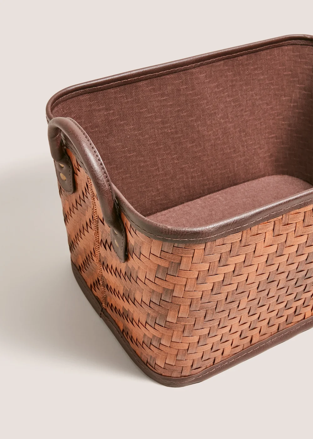 Brown Woven Small Storage Basket Image 2