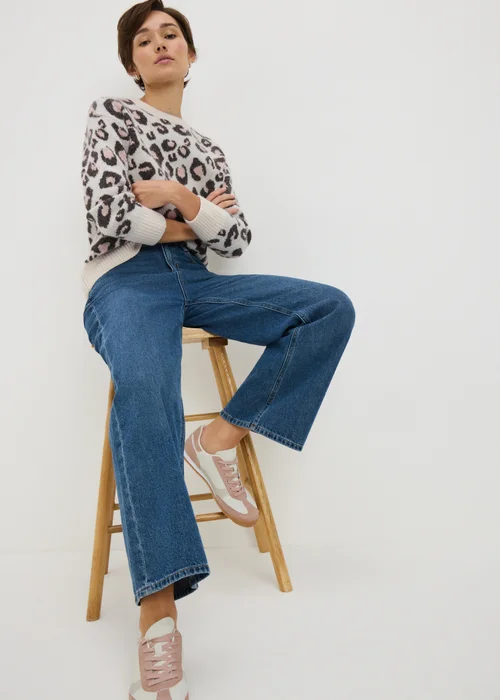 Cream Animal Print Jacquard Jumper - Extra small Image 2