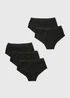 5 Pack Girls Black Hipster Briefs (6-14yrs) - Age 6 - 7 Years Image 1