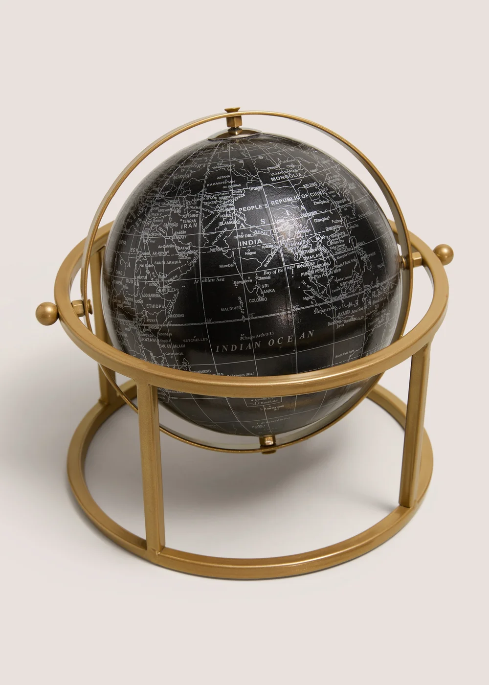 Black Globe On Gold Stand Image 1