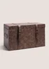 Brown Leather Trunk - Small Image 1