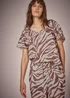 Et Vous Brown Zebra Co-Ord Tea Top - Size 8 Image 1