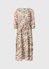 Brown Zeba Print Belted Midaxi Dress - Size 8 Image 2