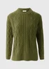 Green Cable Knit Jumper - M Image 4