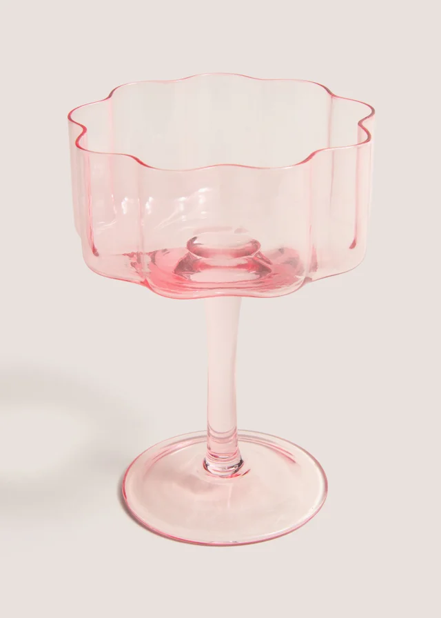 Pink Scalloped Wine Glass