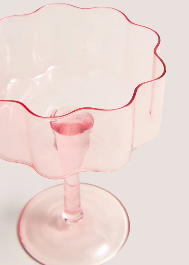 Pink Scalloped Wine Glass