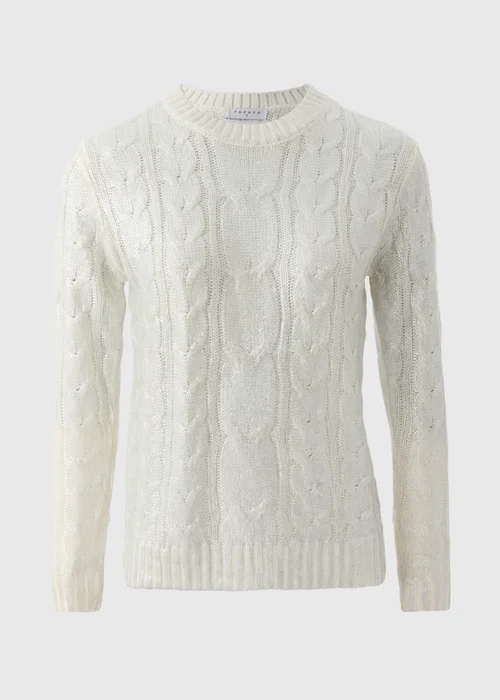 Cream Cable Foil Knit Jumper - XL Image 4