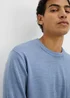 Blue Merino Wool Crew Neck Jumper - Large Image 2