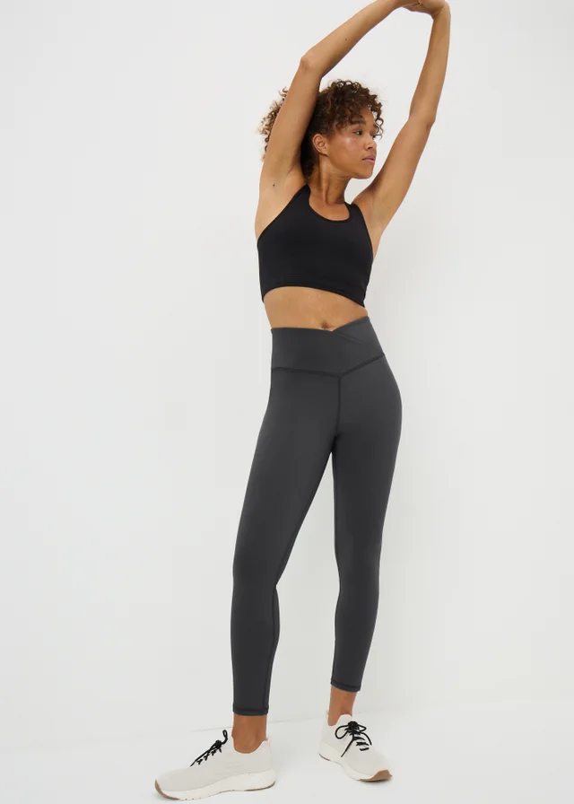 Grey Wrap Waist Leggings