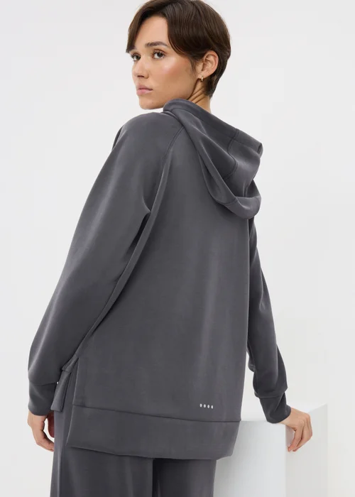 Grey Longline Hoodie - Small Image 2