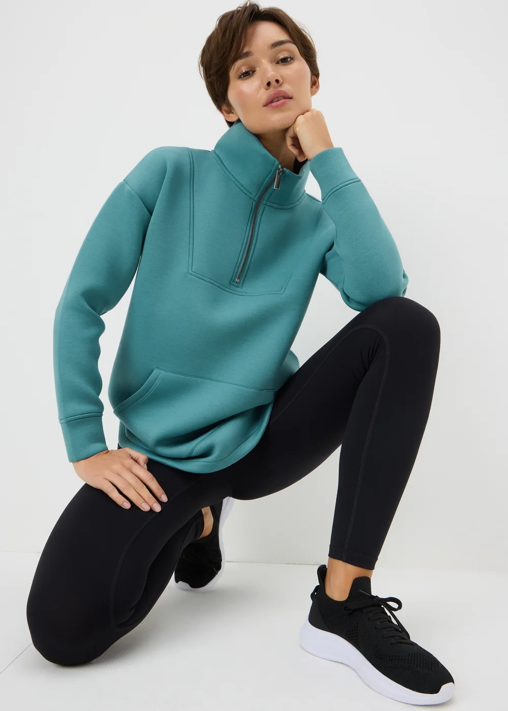 Arctic Blue Half Zip Scuba Sweatshirt - L Image 1